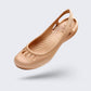 Women's ballet flats with a rounded toe and orthopedic cushioned insole, in black, pink, gold and blue