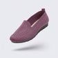 Black orthopedic flats for women with a soft rounded toe and padded insole