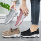 Pink orthopedic sneakers with a soft knit upper and cushioned arch support