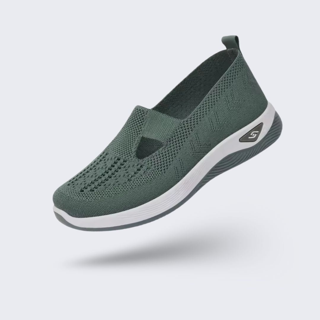 Women's orthopedic sneakers with a cushioned footbed, in light purple, gray, black and dark green