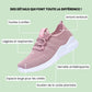 Women's orthopedic comfort sneakers with a breathable knit upper, in pink, gray, black or brown