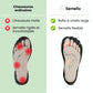 Women's orthopedic sneakers in beige, black and green with a cushioned sole