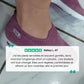Women's orthopedic sneakers with a cushioned sole and knit upper, in pink, black, dark gray or purple