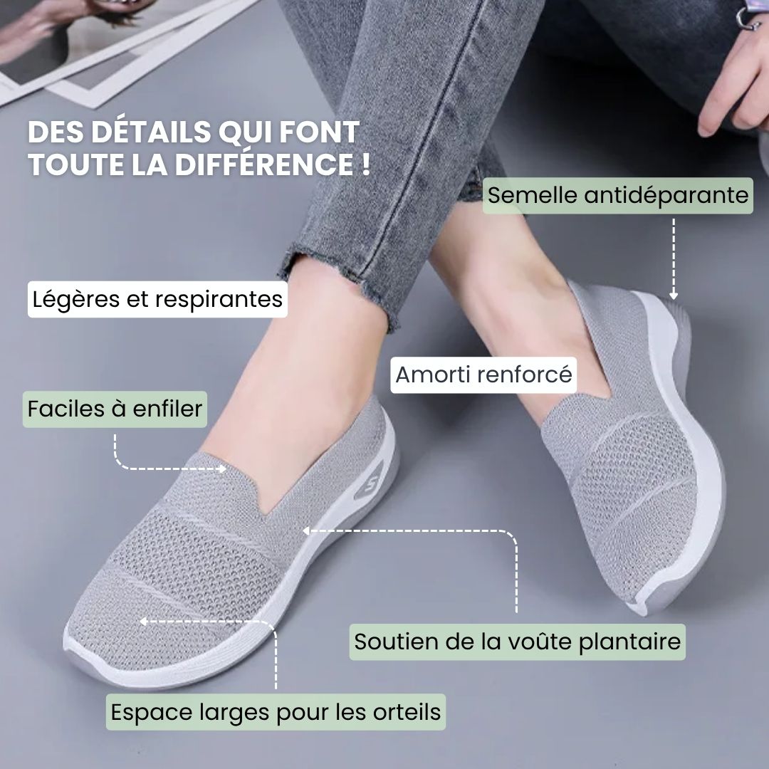 Women's orthopedic sneakers on a wide cushioned sole, in black, green, pink, gray and beige
