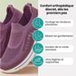 Women's orthopedic sneakers with a cushioned sole and knit upper, in pink, black, dark gray or purple
