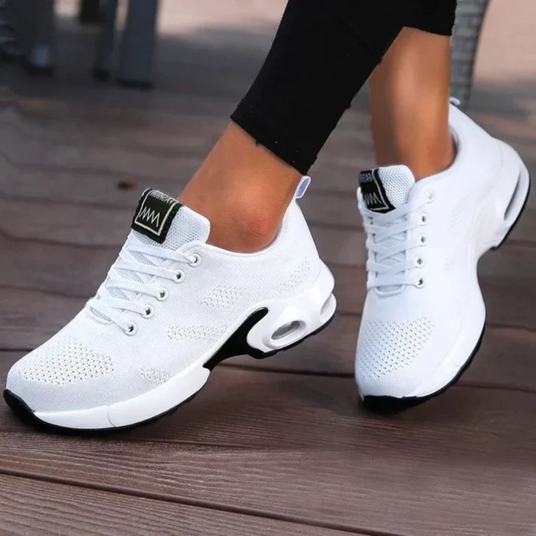 Orthopedic sneakers with a soft stretchy upper and a cushioned insole for sensitive feet