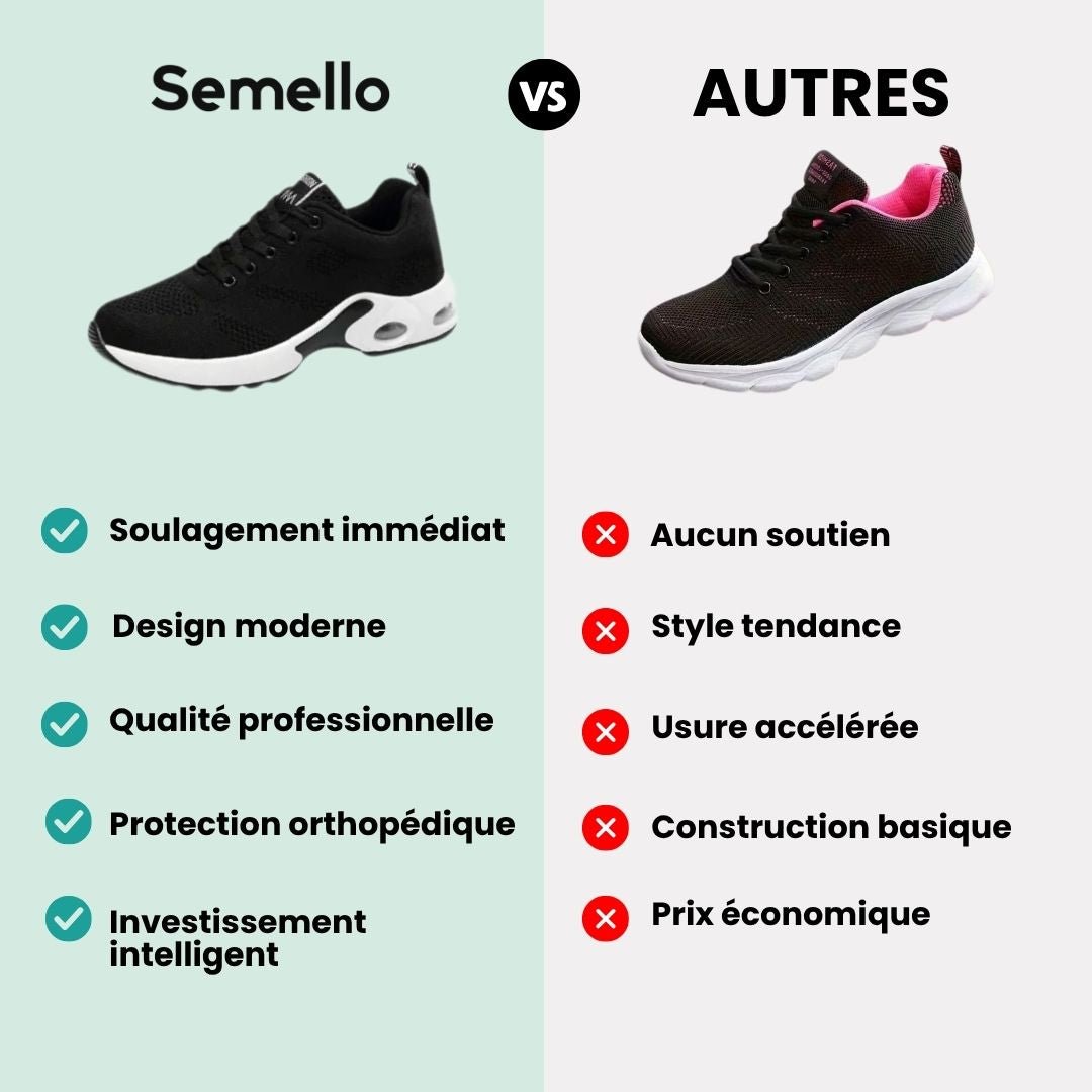 Orthopedic sneakers with a soft stretchy upper and a cushioned insole for sensitive feet