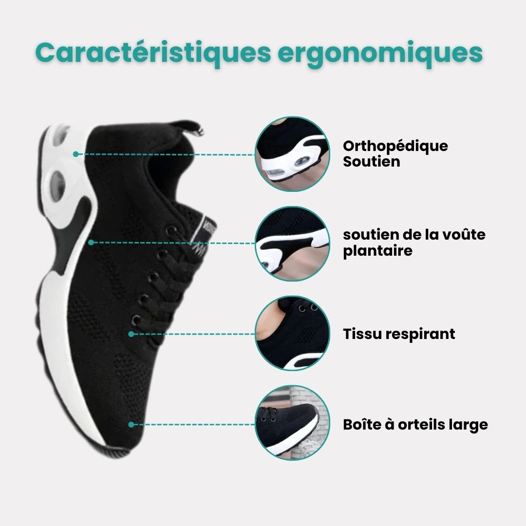 Orthopedic sneakers with a soft stretchy upper and a cushioned insole for sensitive feet