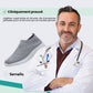 Breathable mesh summer sneakers with cushioned orthopedic soles, in gray, pink and purple