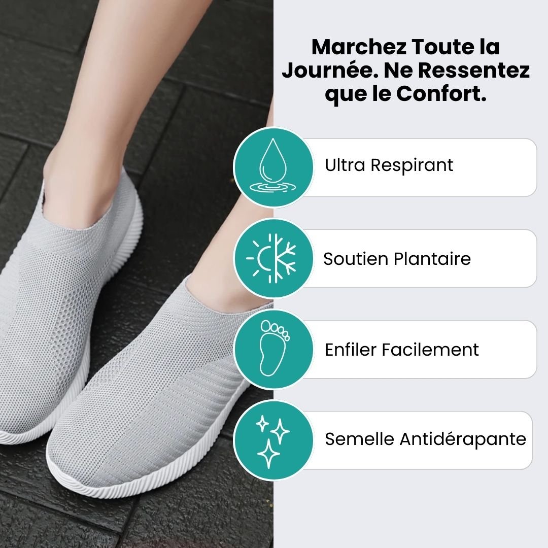 Breathable mesh summer sneakers with cushioned orthopedic soles, in gray, pink and purple