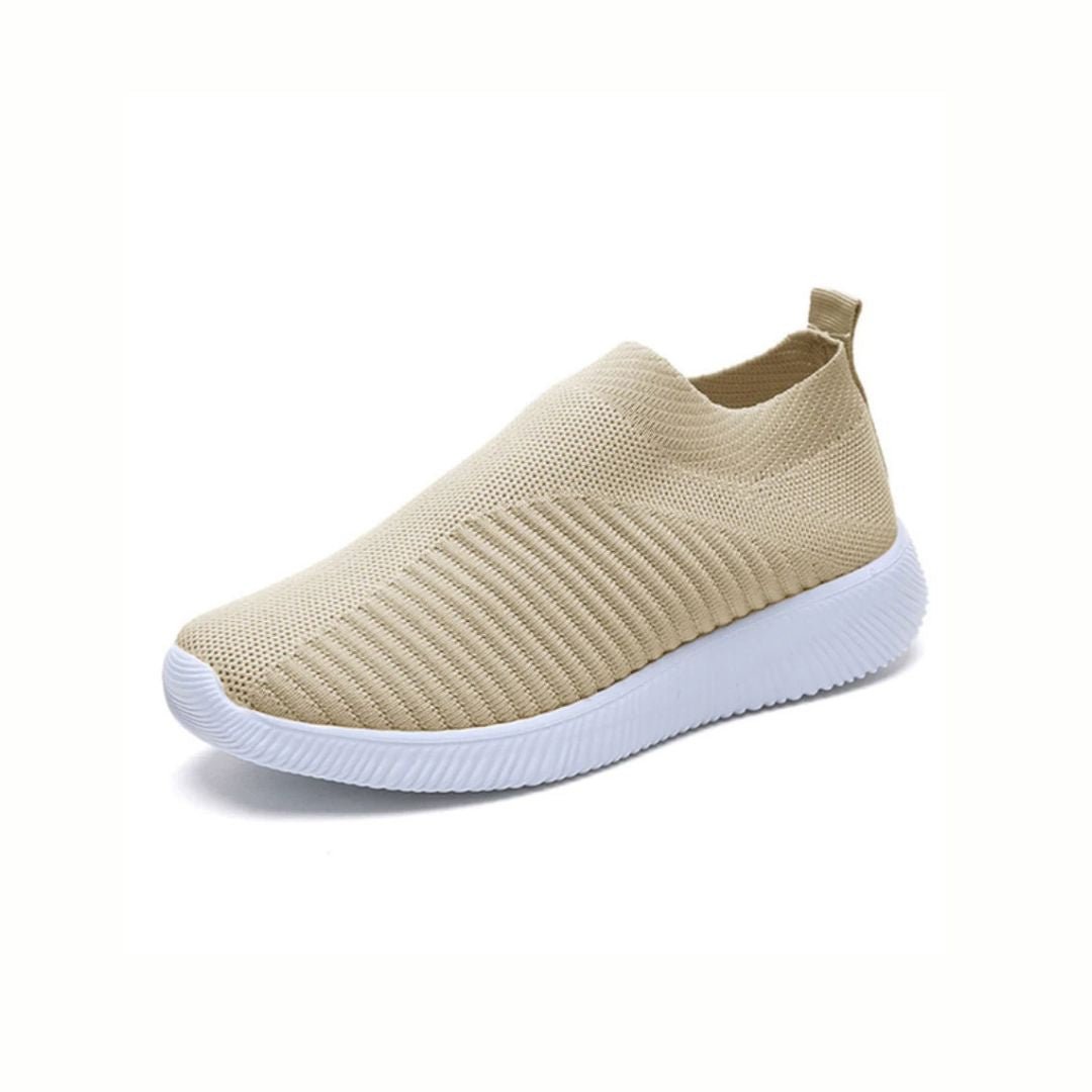 Women's orthopedic sneakers with a lace-up upper and a thick cushioned midsole