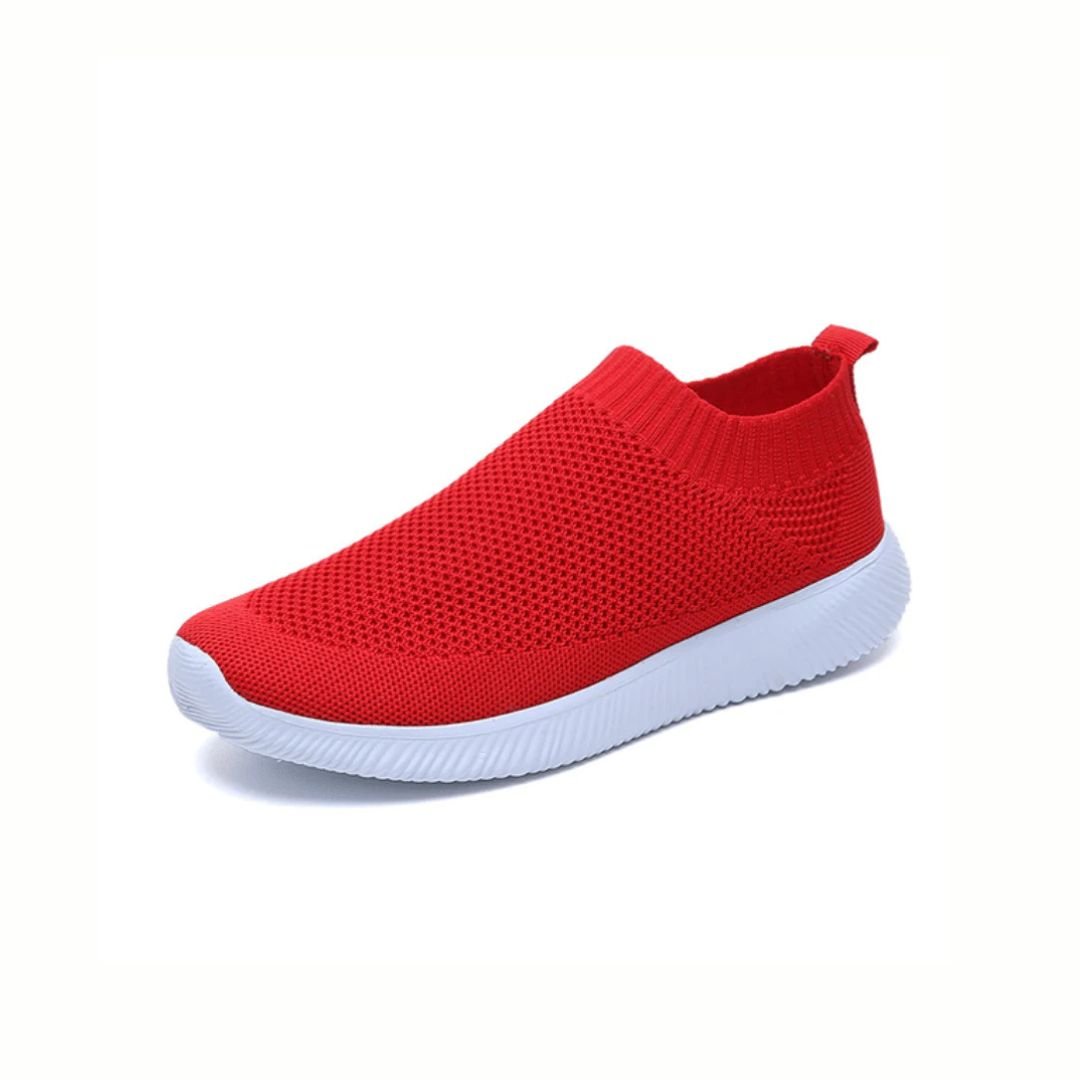 Women's orthopedic sneakers with a lace-up upper and a thick cushioned midsole