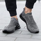 Beige orthopedic sneakers for men with a lace-up upper and thick supportive sole