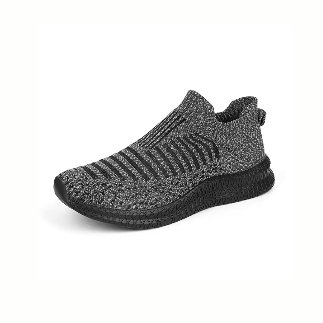 Beige orthopedic sneakers for men with a lace-up upper and thick supportive sole