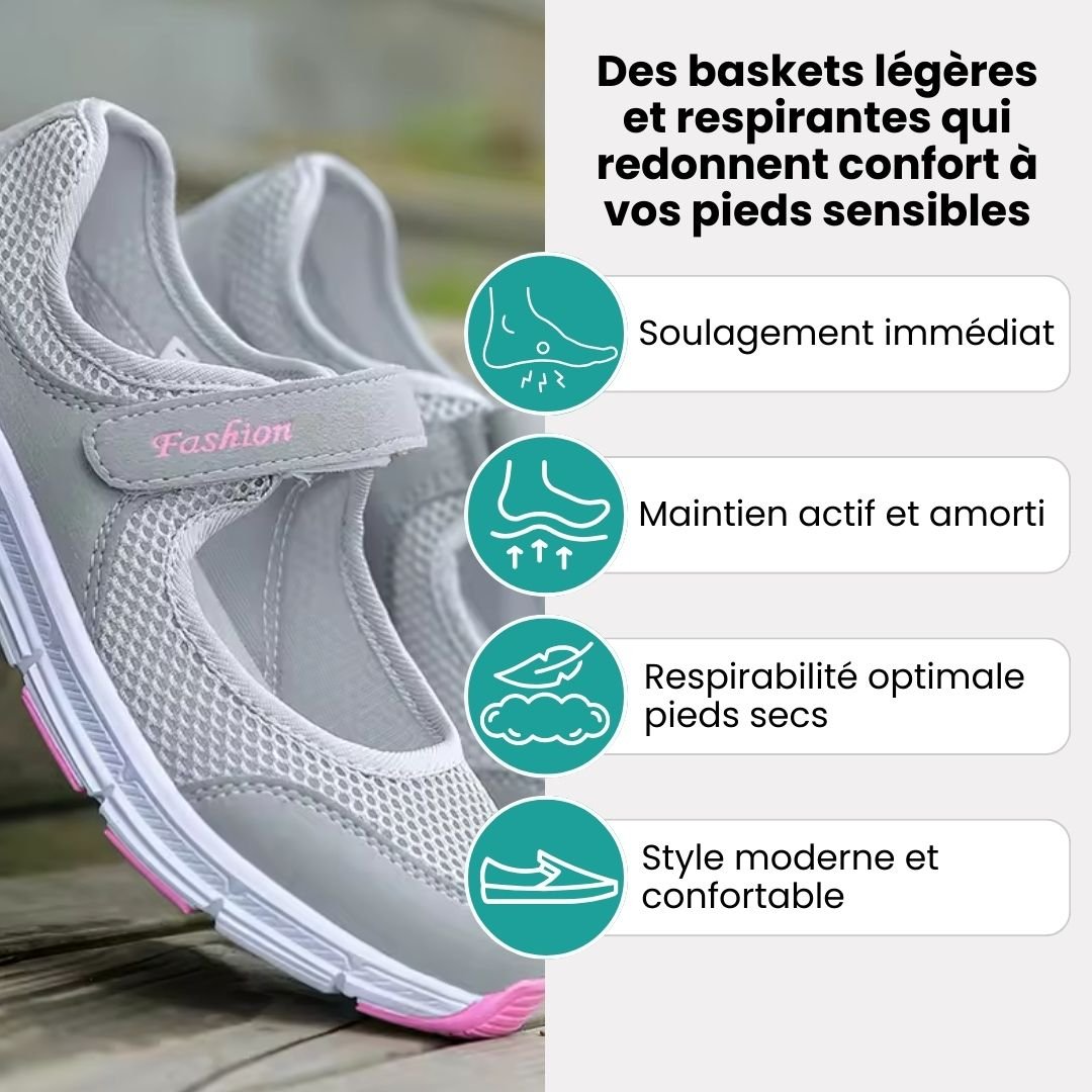 Women's breathable knit sneakers with a lightweight sole, in gray, black and wine red