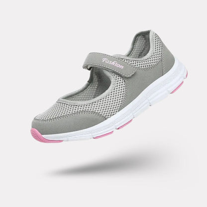 Women's breathable knit sneakers with a lightweight sole, in gray, black and wine red