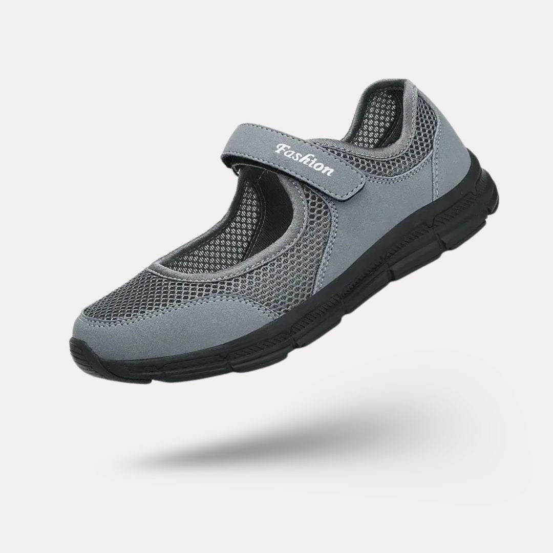 Women's breathable knit sneakers with a lightweight sole, in gray, black and wine red