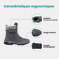 Burgundy waterproof snow boots with a fleece lining and a grippy treaded sole