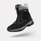 Burgundy waterproof snow boots with a fleece lining and a grippy treaded sole