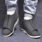 Lined orthopedic winter boots for diabetic feet, in black and gray, with a roomy toe box
