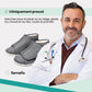 Lined orthopedic winter boots for diabetic feet, in black and gray, with a roomy toe box