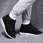 Lined orthopedic winter boots for diabetic feet, in black and gray, with a roomy toe box