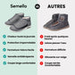 Lined orthopedic winter boots for diabetic feet, in black and gray, with a roomy toe box