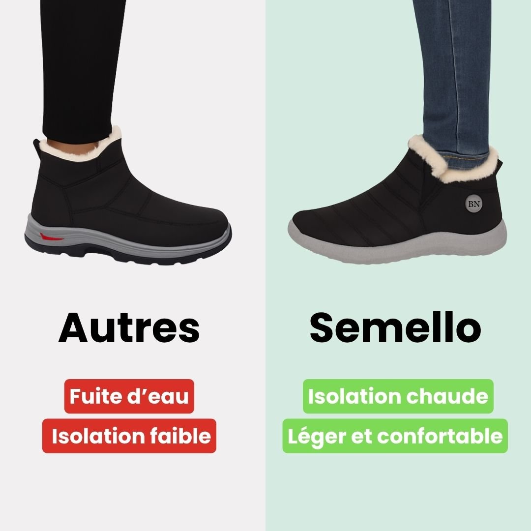 Lined waterproof boots for extreme cold in black, red, blue and green with deep-tread soles