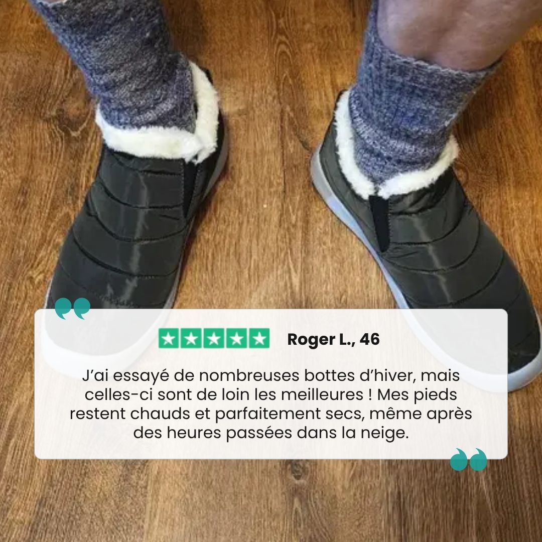 Lined waterproof boots for extreme cold in black, red, blue and green with deep-tread soles