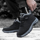 Lined waterproof winter boots in red, black and gray with a thick treaded sole