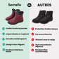 Women's waterproof winter boots in red, black, navy, gray and caramel with lugged soles