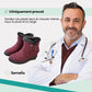 Women's waterproof winter boots in red, black, navy, gray and caramel with lugged soles