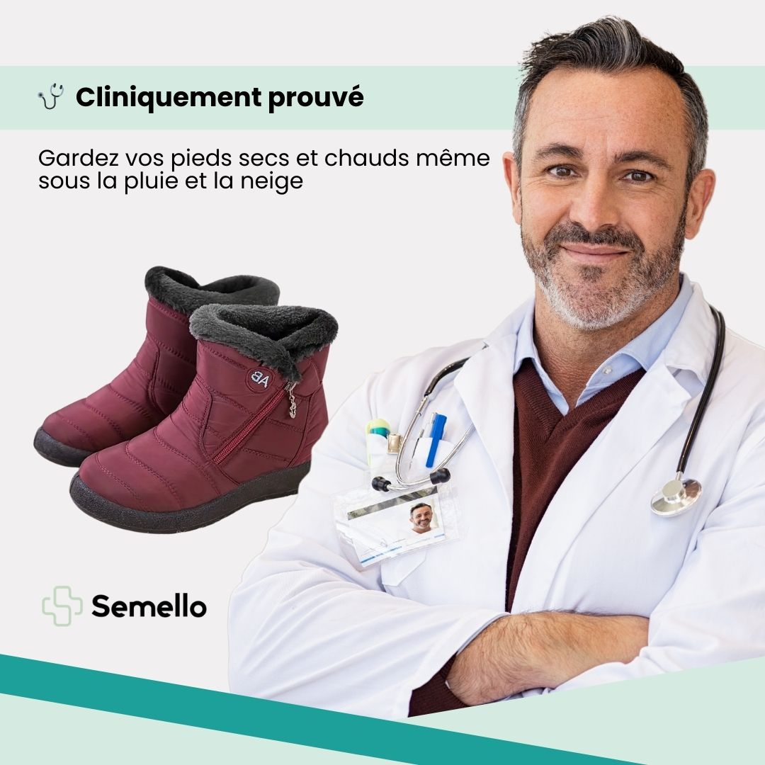 Women's waterproof winter boots in red, black, navy, gray and caramel with lugged soles
