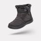 Women's waterproof winter boots in red, black, navy, gray and caramel with lugged soles