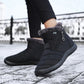 Women's waterproof winter boots in red, black, navy, gray and caramel with lugged soles