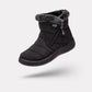 Women's waterproof winter boots in red, black, navy, gray and caramel with lugged soles