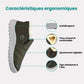 Fleece-lined waterproof winter boots for women in green, red, black and blue with non-slip soles
