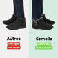 Navy waterproof snow boots for women, lined and reaching mid calf