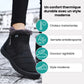 Navy waterproof snow boots for women, lined and reaching mid calf