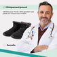 Navy waterproof snow boots for women, lined and reaching mid calf