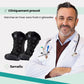 Waterproof winter boots in black and caramel with a lugged non-slip sole