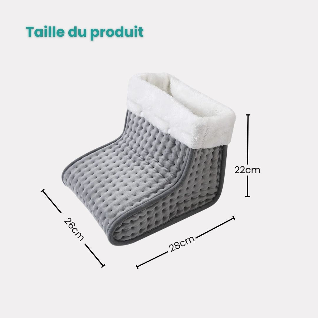 Electric foot warmer with a lined inner pocket that both feet slide into