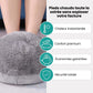 Soft velvet heated foot warmer with an open pocket for both feet, in gray, pink or caramel