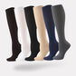 Knee-high compression socks for lighter legs, in black, nude, white, gray and blue