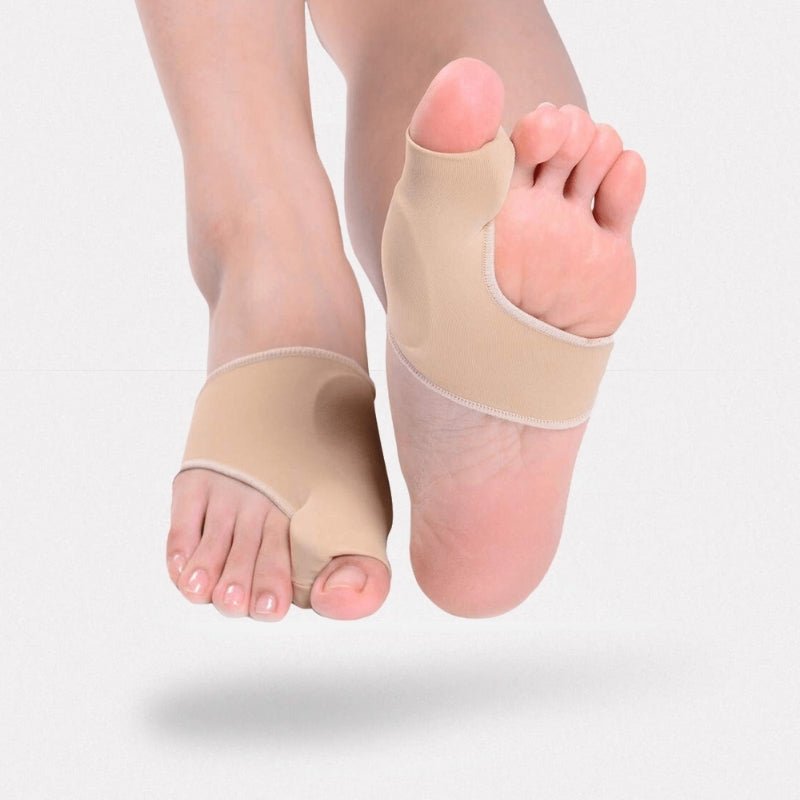Knitted correction sock with toe loops that hold the big toe straight