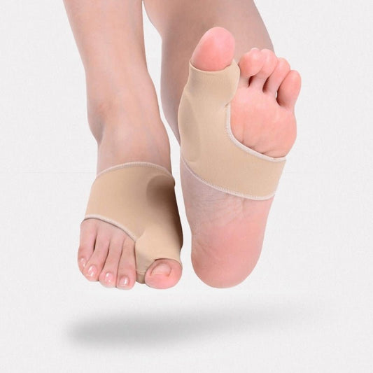 Knitted correction sock with toe loops that hold the big toe straight