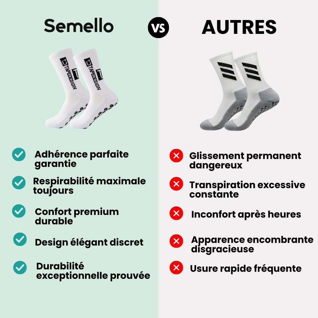 Set of white non-slip socks with rubber grip dots printed on the sole