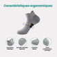 Three pairs of non-slip grip socks with rubber dots on the sole, in gray, black or white