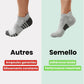 Three pairs of non-slip grip socks with rubber dots on the sole, in gray, black or white