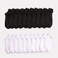 Low-cut odor-control socks in black and white, cut to sit just below the ankle bone